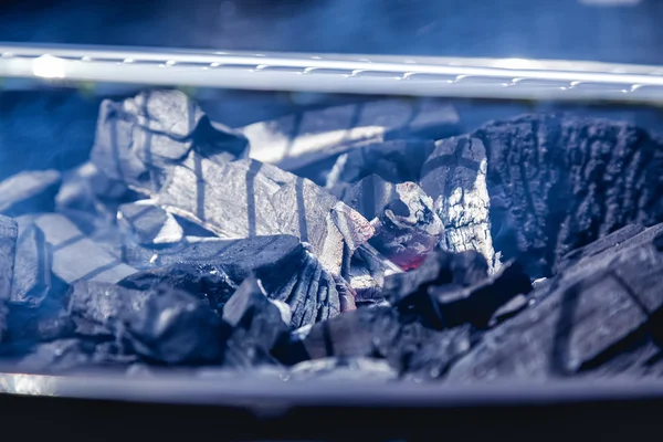 在烧烤，户外休闲的加热的木炭 — 图库照片