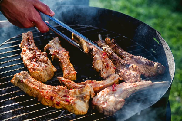 Kött grill, grill meny, revbensspjäll — Stockfoto