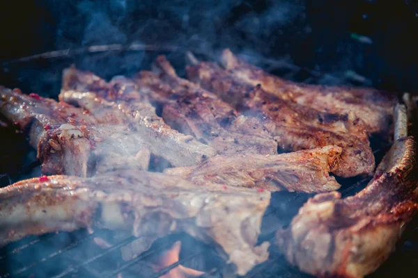 Kött grill, grill meny, revbensspjäll — Stockfoto