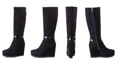 women's shoes on a white background, shop, boots on a white back