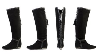 Kadınlar boots beyaz bir arka plan üzerinde süet ayakkabı online mağaza