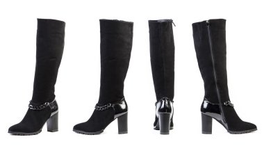 Kadınlar boots beyaz bir arka plan üzerinde süet ayakkabı online mağaza