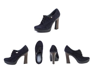 Kadın Ayakkabı beyaz bir arka planda, online alışveriş için Bahar çizme