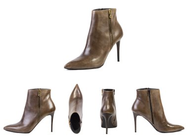 Bahar brown kadınlar için beyaz bir arka planda, online Ayakkabı çizme.