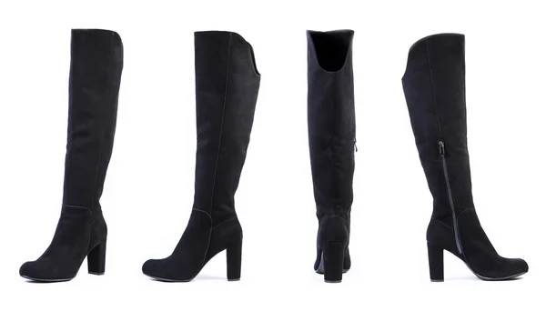Kadınlar boots beyaz bir arka plan üzerinde süet ayakkabı online mağaza — Stok fotoğraf