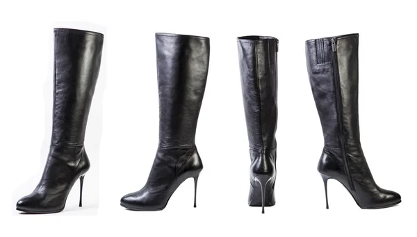 Collage of women's boots, Italian shoes on a white background Royalty Free Stock Photos