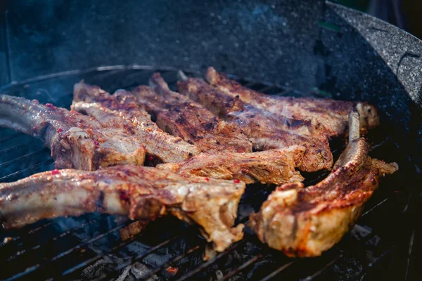 Kött grill, grill meny, revbensspjäll — Stockfoto