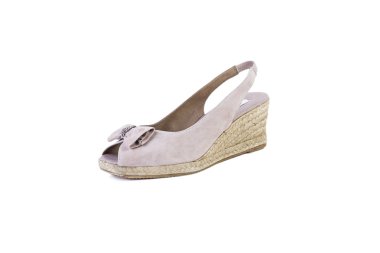 Kadın sandalet beyaz bir arka planda, online alışveriş