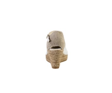 Kadın kırmızı sandalet beyaz bir arka planda, online alışveriş