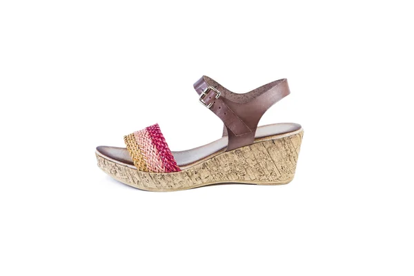 Rote Sandalen für Frauen auf weißem Hintergrund, Online-Shop — Stockfoto
