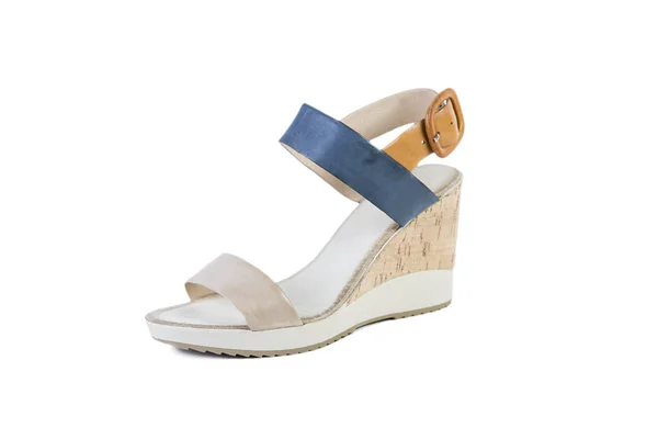 Elegante Schuhe auf weißem Hintergrund, Damenshop online — Stockfoto