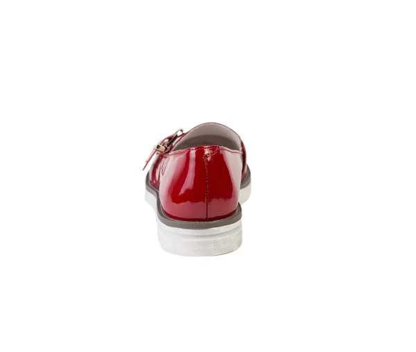 Жіноче червоне взуття на білому тлі онлайн-продаж — стокове фото