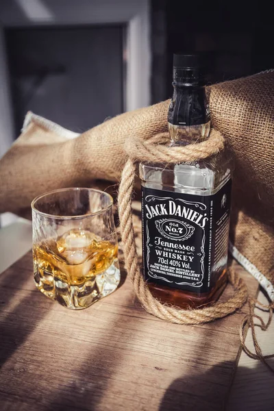 Lviv Ukraine April 2020 Jack Daniels Whisky Whiskey Flasche Whisky — Stockfoto