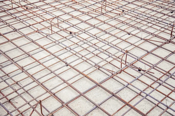 Mesh reinforcement cage, reinforcement plates — Stock Photo, Image