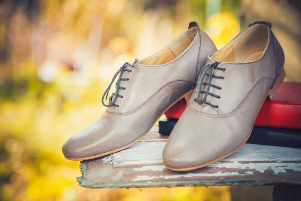 여자의 신발은 오래 된 칠판에 페인트 — 스톡 사진