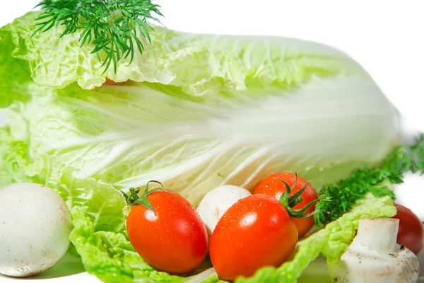 Soup set of vegetables, vegetables on a white background — Stock Photo, Image