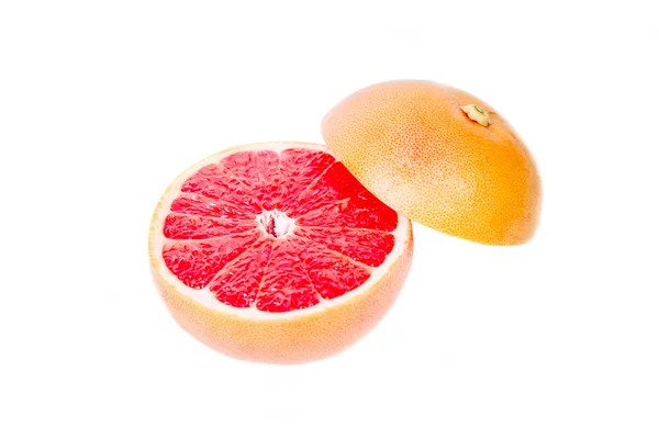 Grapefruit gesneden op een witte achtergrond — Stockfoto