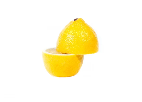 Cut a lemon white background — Stock Photo, Image