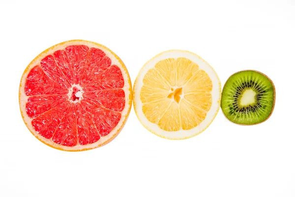 Pedestal fruit, light fruit, kiwi, grapefruit, lemon — Stock Photo, Image