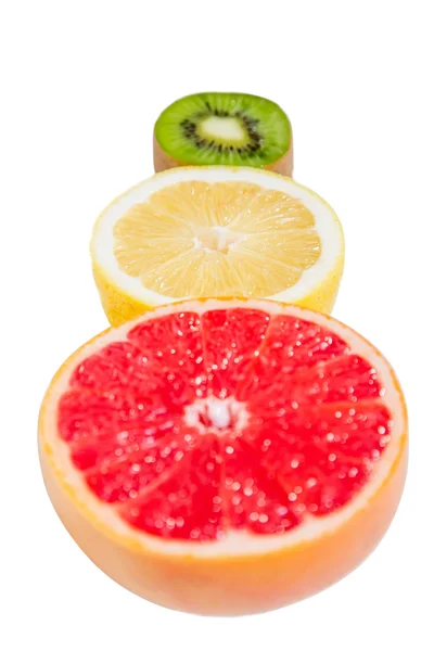 Pedestal fruit, light fruit, kiwi, grapefruit, lemon — Stock Photo, Image