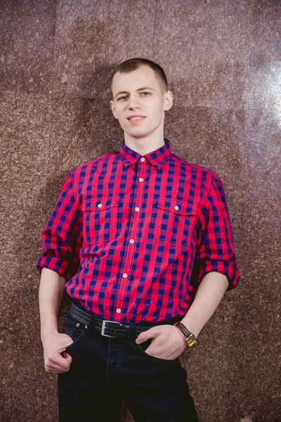 Male model posing for the camera, men's clothing — Stock Photo, Image