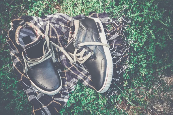 Sapatos masculinos, tratamento vintage — Fotografia de Stock
