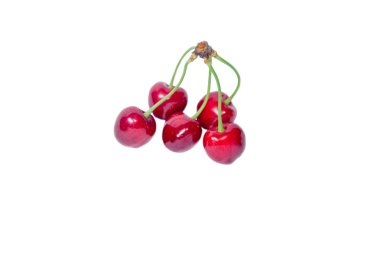 beyaz arkaplanda kiraz