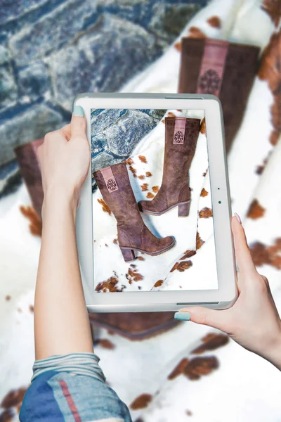 Vente en ligne de bottes, bottes pour femmes — Photo