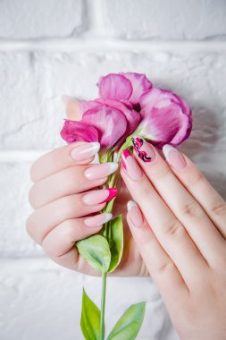 Çiçek, Güzellik Salonu bir arka plan üzerinde şık manikür