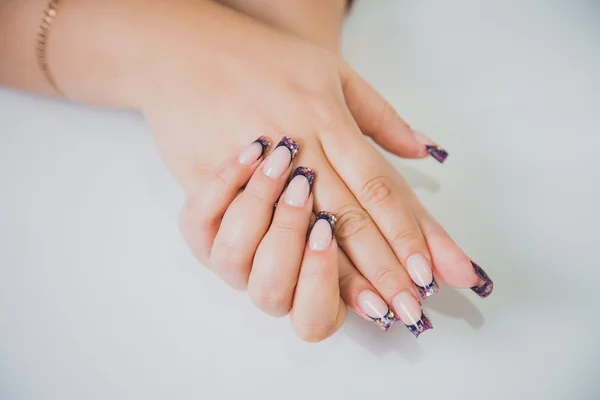 Manicure femminile, manicure su sfondo — Foto Stock