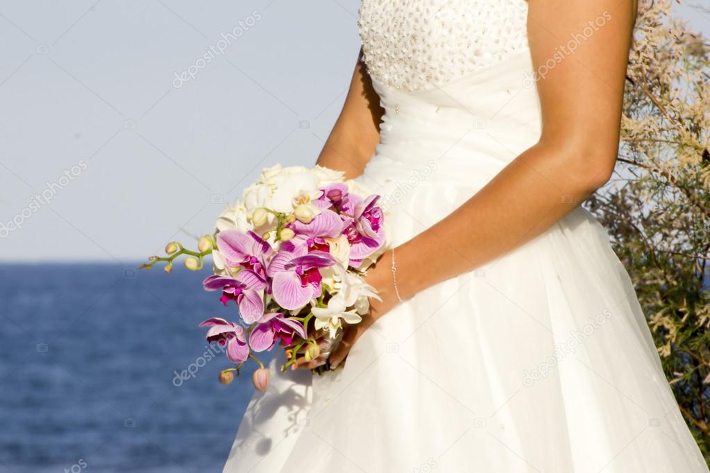 Pretty Bride And Her Bouquet