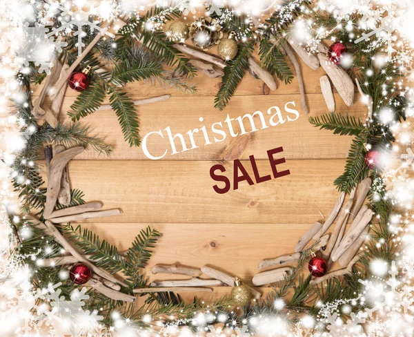Seasonal poster with Christmas sale — Stock Photo, Image