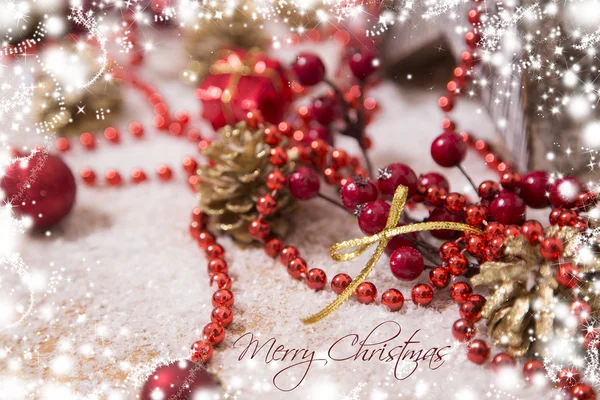 Christmas postcard with greetings — Stock Photo, Image