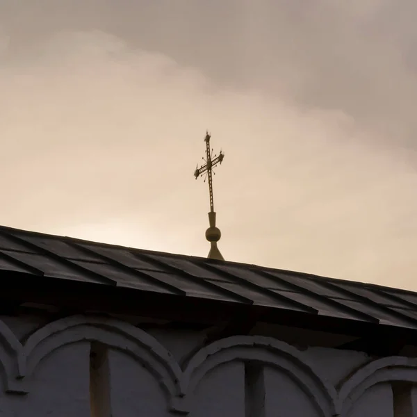 Крест Крыша Над Небом Православный Монастырь — стоковое фото