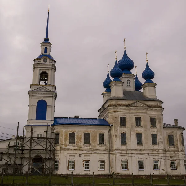 Keresztény Ortodox Templom Általános Nézet Pokrovszkij Templom Shunga Falu Kosztroma — Stock Fotó