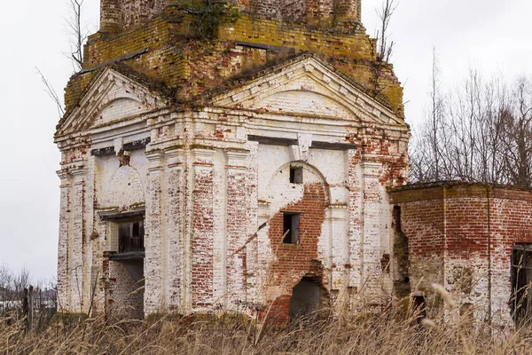 Entrance Old Abandoned Orthodox Church Russia Kostroma Region Site Village — Stock Photo, Image