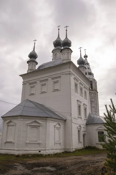 Ορθόδοξη Εκκλησία Από Λευκό Τούβλο Ρωσία Kostroma Oblast Ένα Χωριό — Φωτογραφία Αρχείου