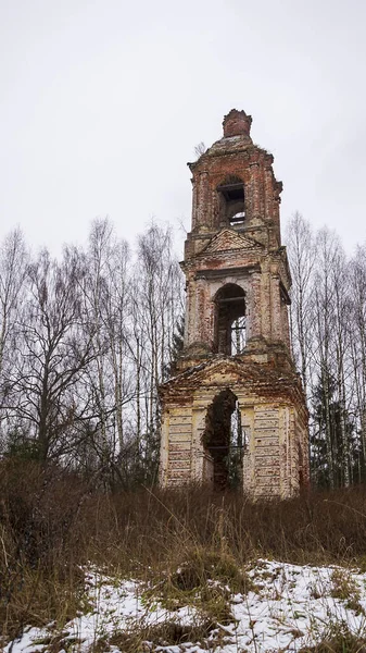 Abandonada Torre Sineira Ortodoxa Três Camadas — Fotografia de Stock