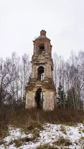 Abandonada Torre Sineira Ortodoxa Três Camadas — Fotografia de Stock