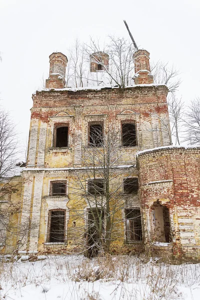 Antike Tempelruine Winter Die Kirche Des Elias Dorf Panino Oblast — Stockfoto