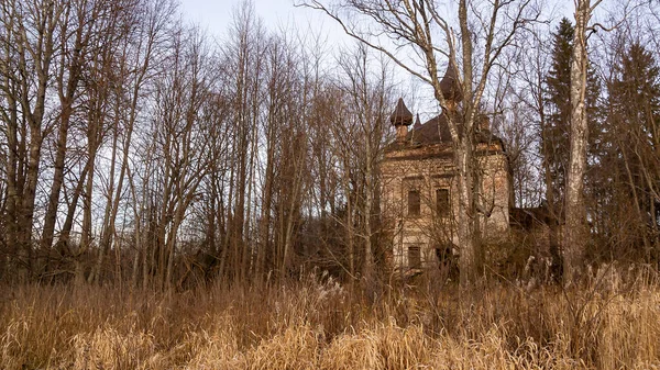 Landschaft Verlassene Kirche Wald Tiefen Herbst Nikolskaja Kirche Nikolskoje Dorf — Stockfoto