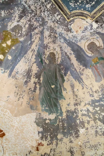 Peintures Sur Les Murs Une Église Abandonnée Anges Hypothèse Détruite — Photo