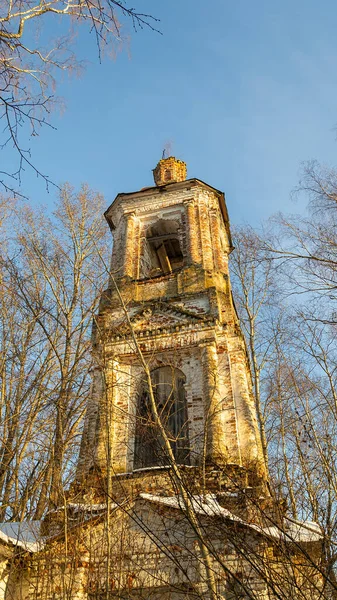 Glockenturm Der Verlassenen Orthodoxen Kirche Bogorodizkaja Kirche Des Dorfes Kischino — Stockfoto