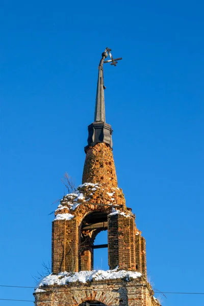 Zerstörter Ländlicher Glockenturm Dorf Afanasovo Region Kostroma Russland — Stockfoto