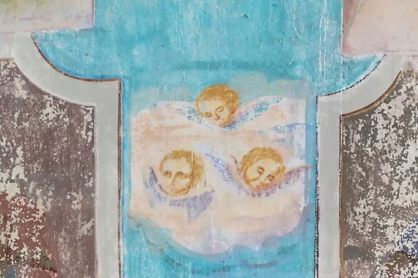 Pittura Murale Icona Una Chiesa Ortodossa Abbandonata Chiesa Bogoroditskaya Del — Foto Stock