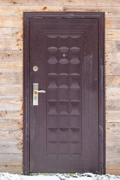 Entrance Door Wooden Wall — Stock Photo, Image