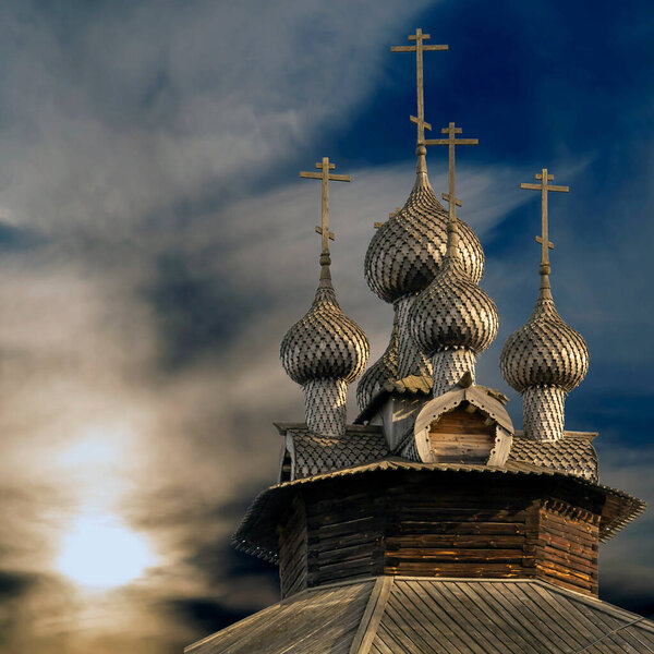 the dome of the orthodox church against the sky