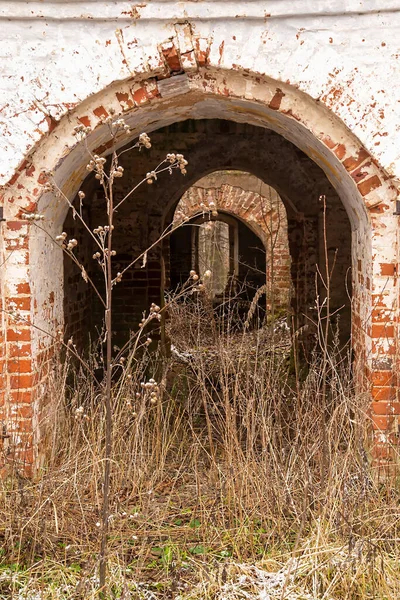 Boog Ingang Van Een Verlaten Kerk Salenka Tract Sudislavsky District — Stockfoto