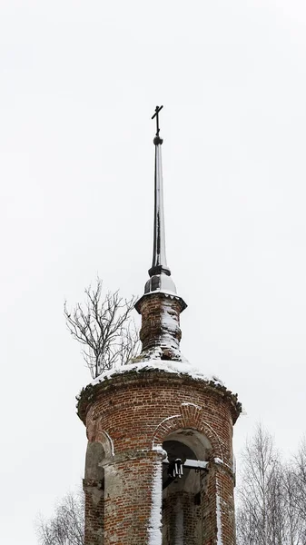 Sommet Flèche Clocher Détruit Église Archange Galichsky Uyezd Province Kostroma — Photo