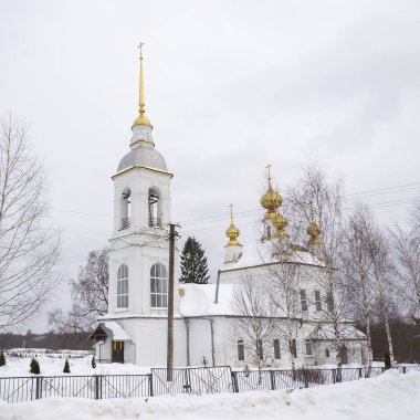 Kışın Ortodoks Kilisesi, Karabanovo köyü, Kostroma bölgesi, Rusya